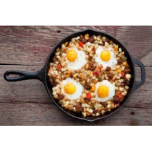 Die Casting Round Cast Iron Fry Pan With Helper Ovenproof Handle
